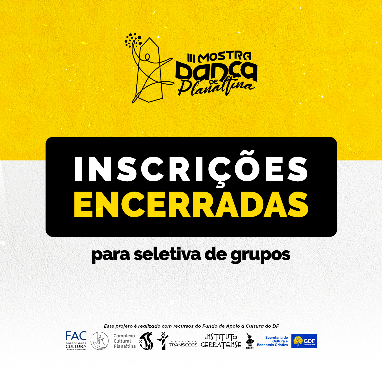 INSCRIÇÕES ENCERRADAS